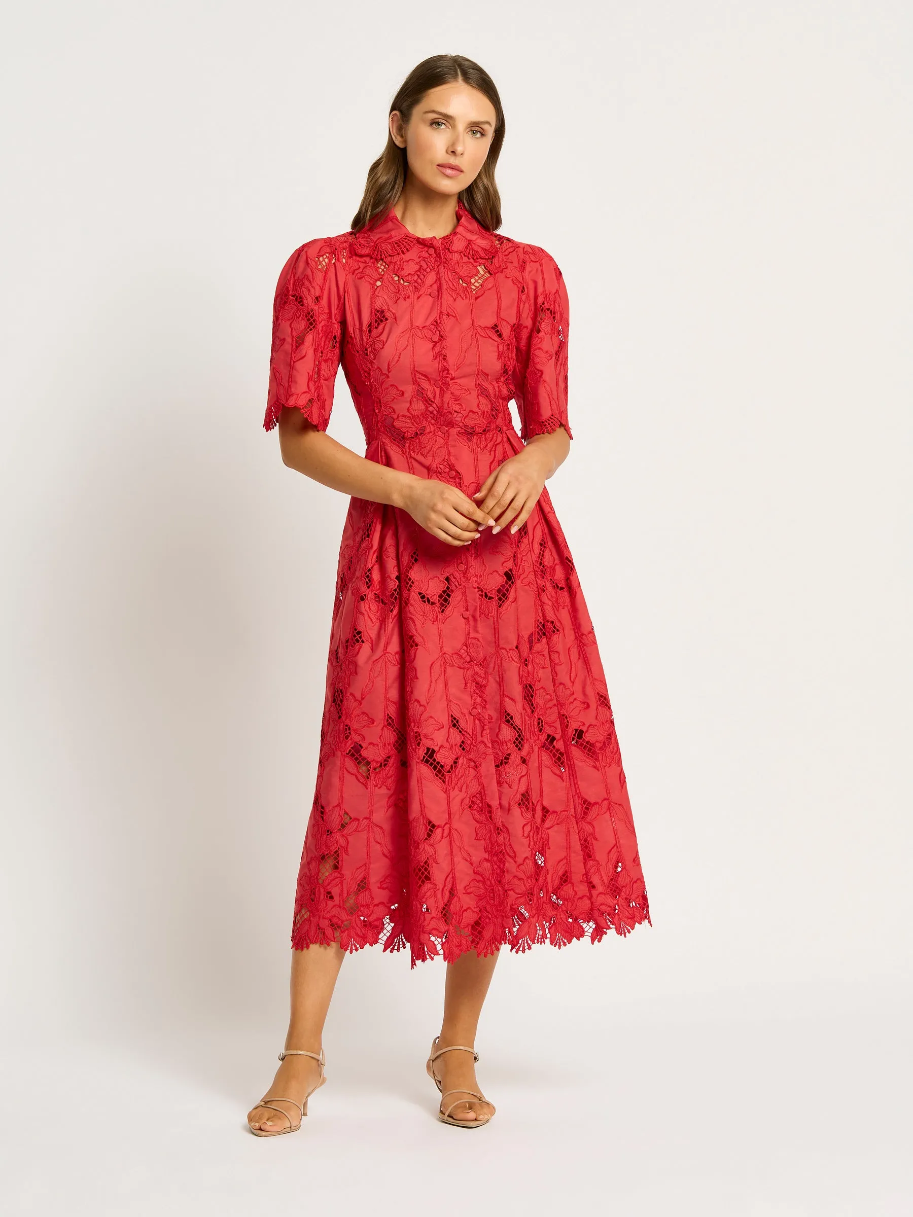 Chloe Shirt Dress - Red