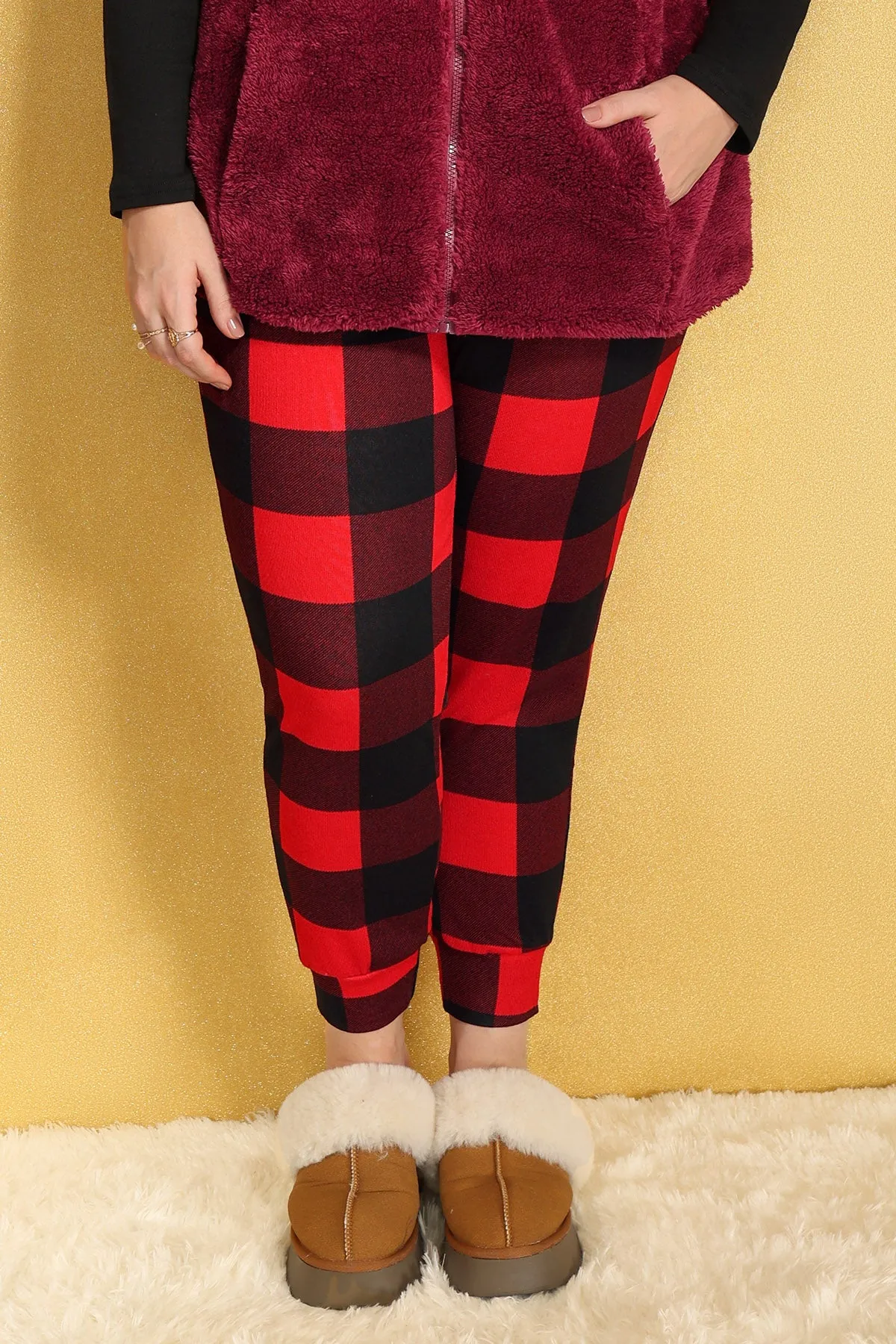 Christmas Drawstring Elastic Waist Pockets Sweatpants