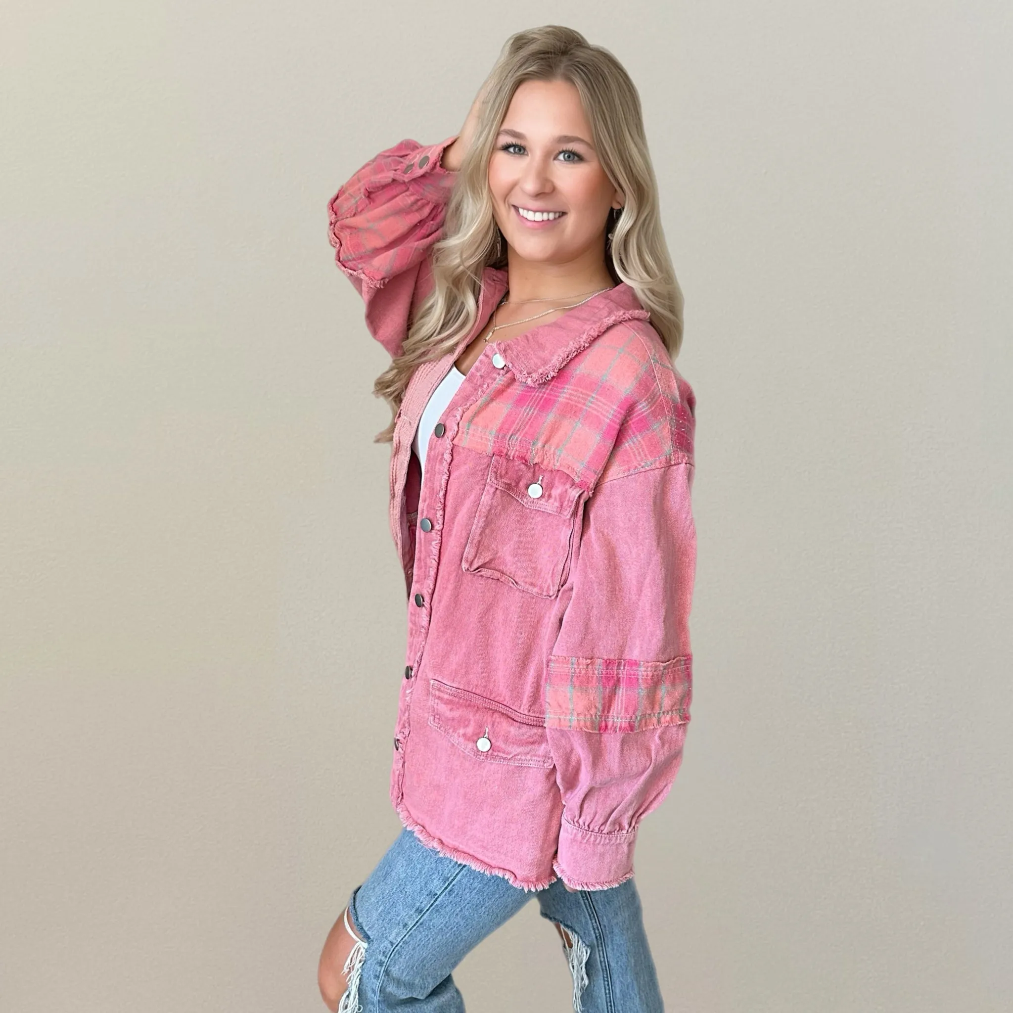 Cinder Shack Location Blush Breeze Shacket