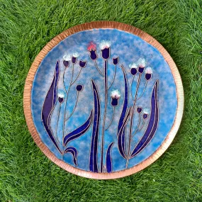 Copper Enamel Wall Plate "Gardens of Vishwakarma, Pastels Emilia" by Ekibeki