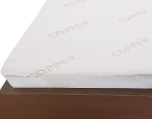 Copper Infused Cushioned Anti Viral Mattress Protector Waterproof Fully Enclosed Zip Closure