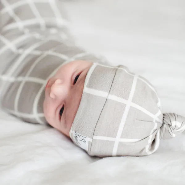 Copper Pearl Newborn Top Knot Hat - Midway