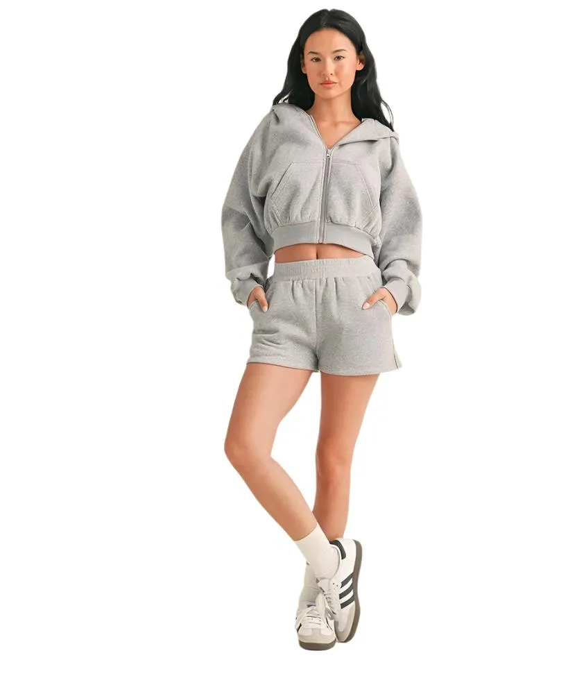 Cora Cozy Oversized Crop Zip Hoodie