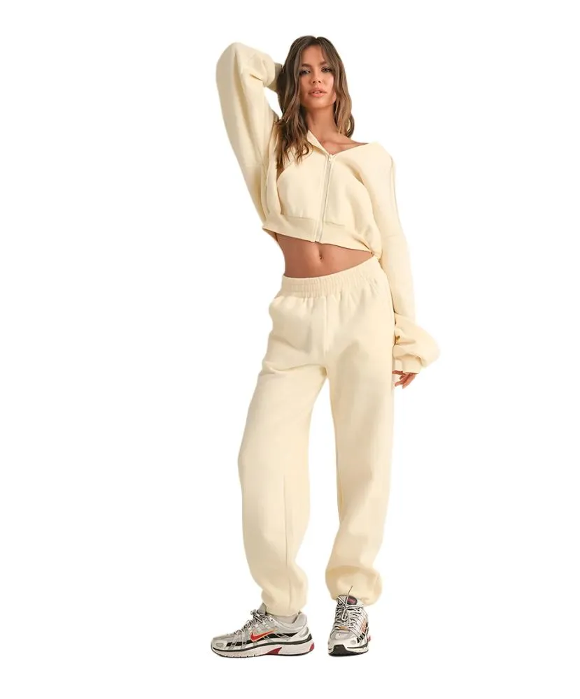 Cora Cozy Oversized Crop Zip Hoodie