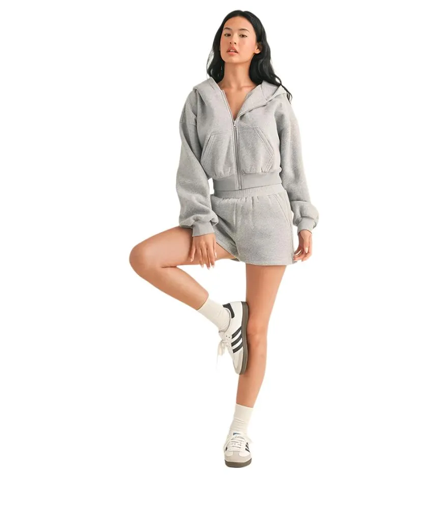 Cora Cozy Oversized Crop Zip Hoodie