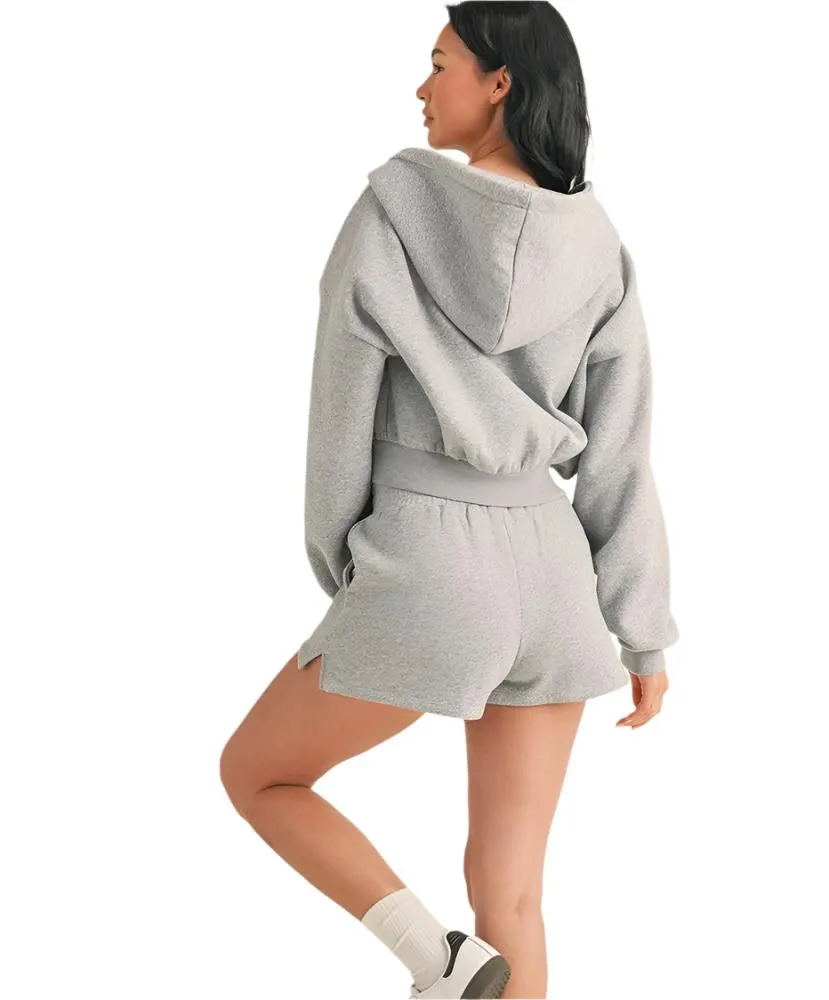 Cora Cozy Oversized Crop Zip Hoodie