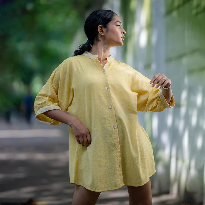 Cotton Oversized Shirt for Women | Turmeric Dyed