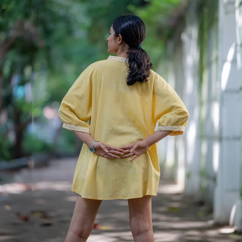 Cotton Oversized Shirt for Women | Turmeric Dyed