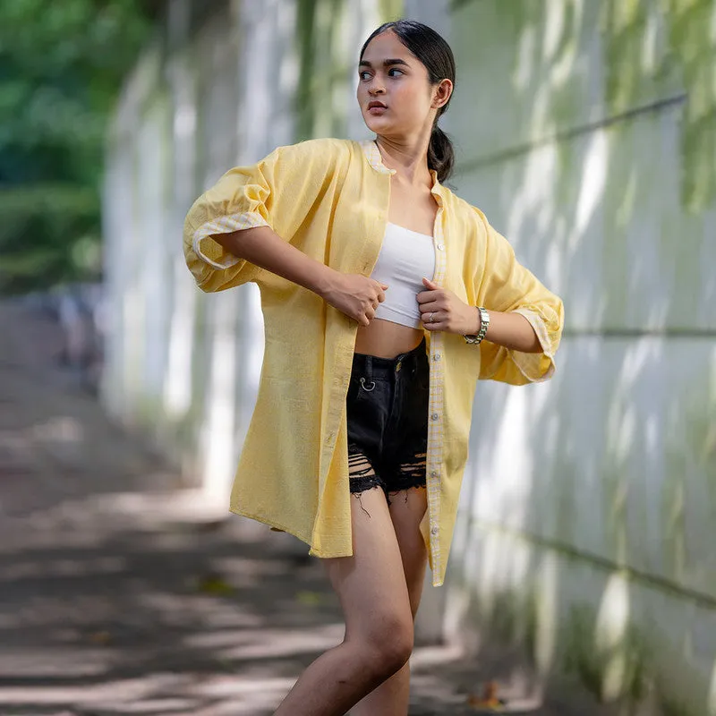 Cotton Oversized Shirt for Women | Turmeric Dyed