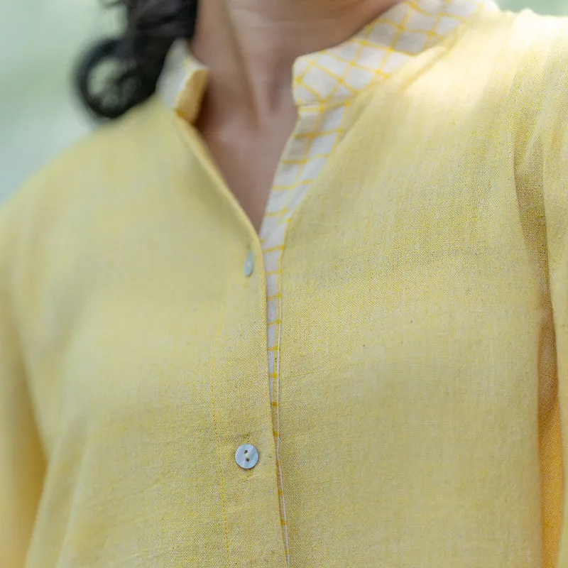 Cotton Oversized Shirt for Women | Turmeric Dyed