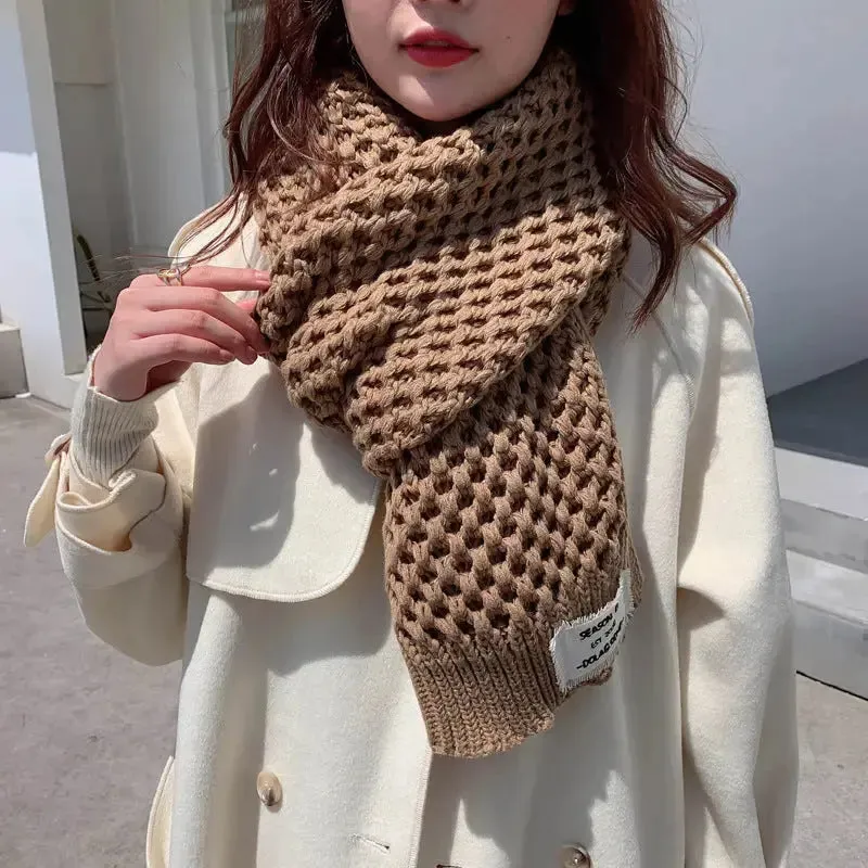 Crochet Hollow Solid Colour Scarf