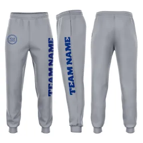 Custom Gray Royal Fleece Jogger Sweatpants