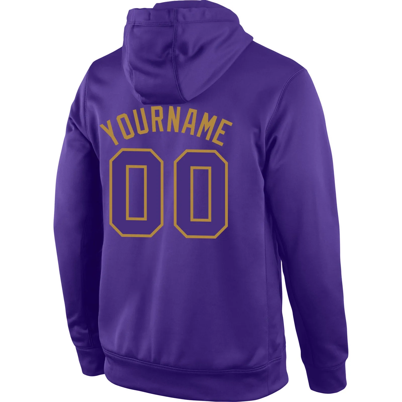 Custom Stitched Purple Purple-Old Gold Sports Pullover Sweatshirt Hoodie