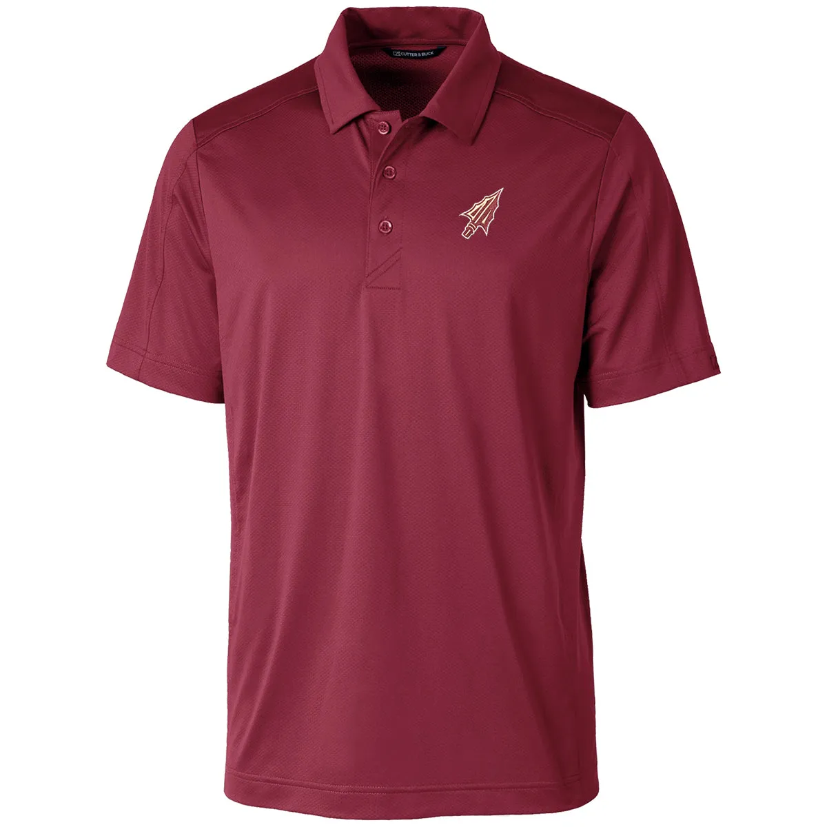 Cutter & Buck Men's Arrowhead Logo Textured Stretch Polo - Garnet