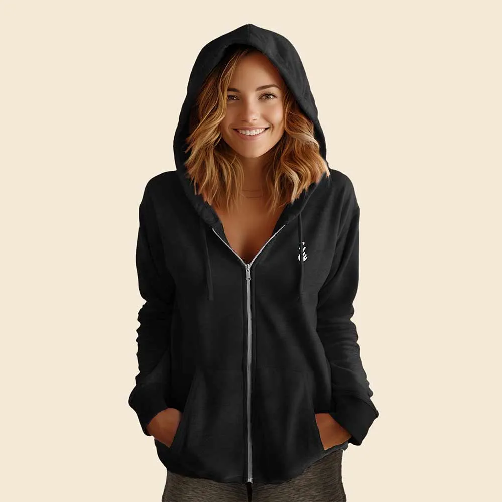 Dalix Snap Heart Washed Zip Hoodie