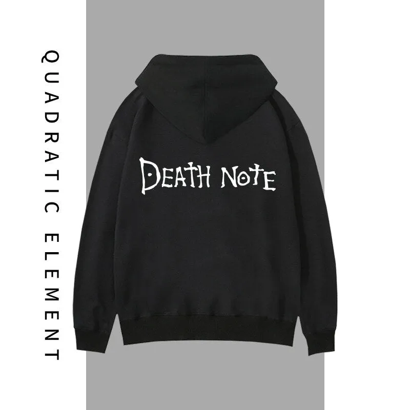 Death Note Anime Cartoon Hoodie Sweatshirt Women Long Sleeve Casual Harajuku Oversized Hoodie Zip Up Jacket Unisex Cosplay Oodie