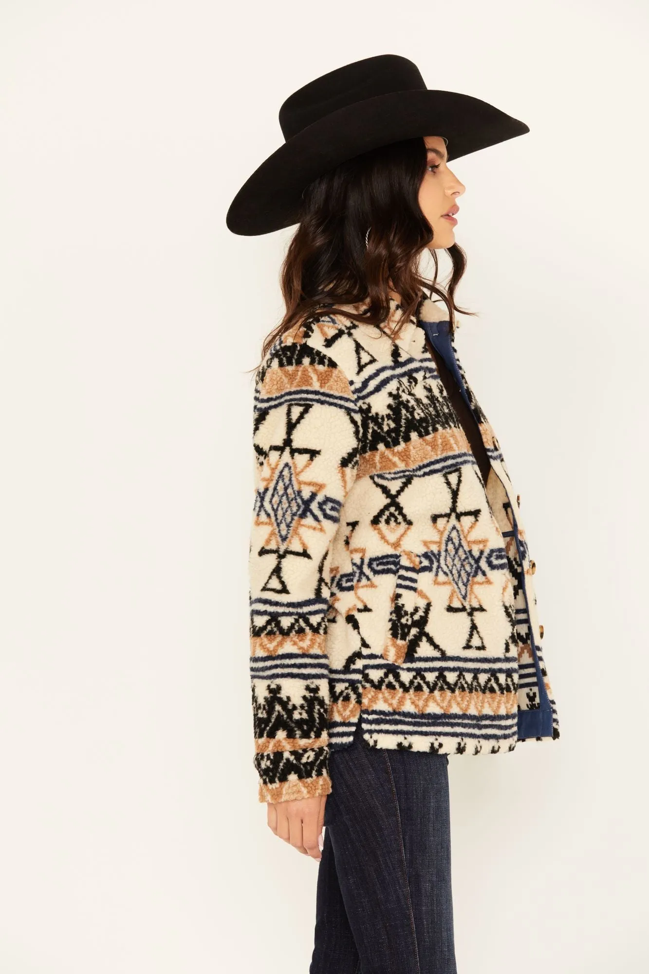 Dowlan Southwestern Print Sherpa Jacket