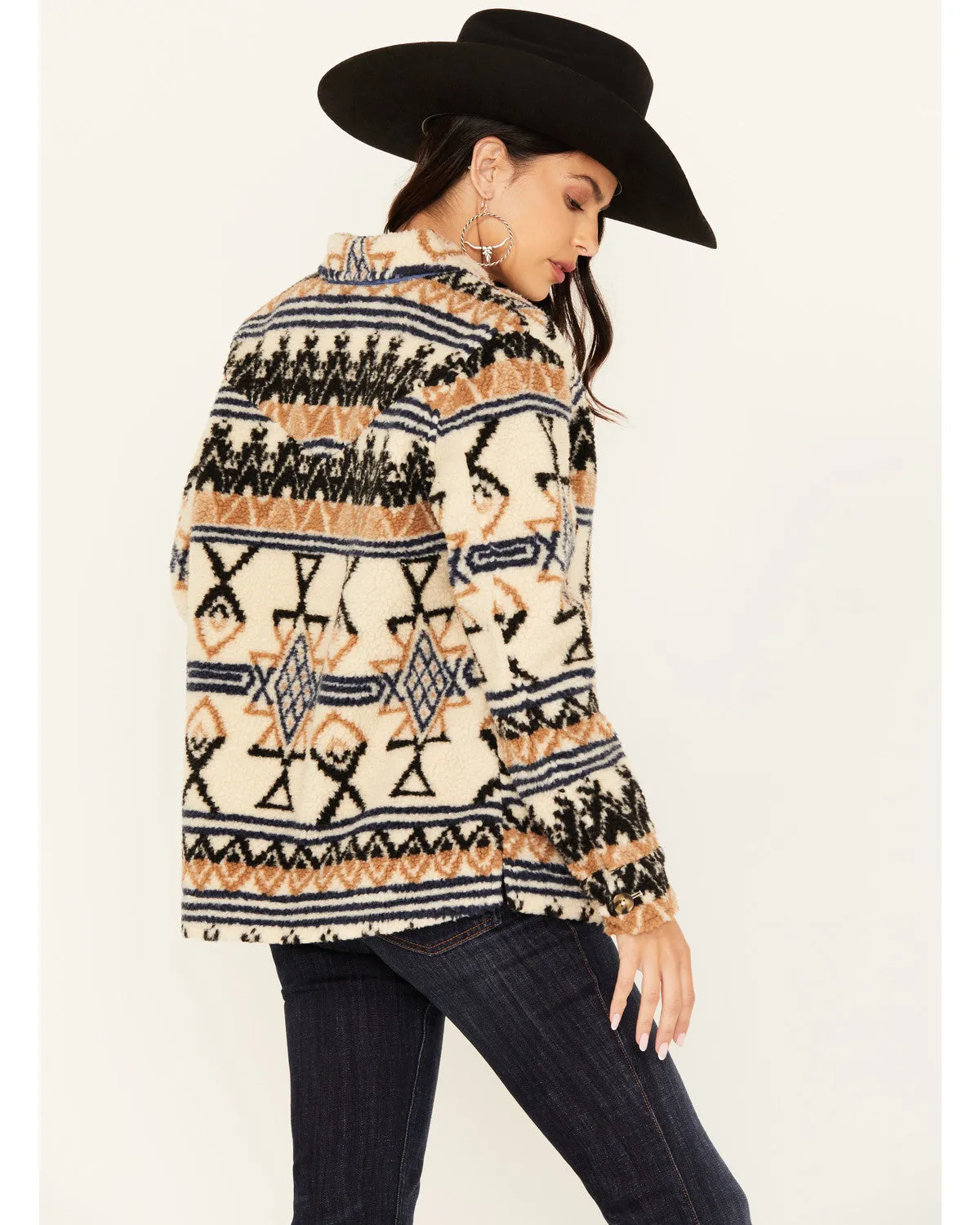 Dowlan Southwestern Print Sherpa Jacket