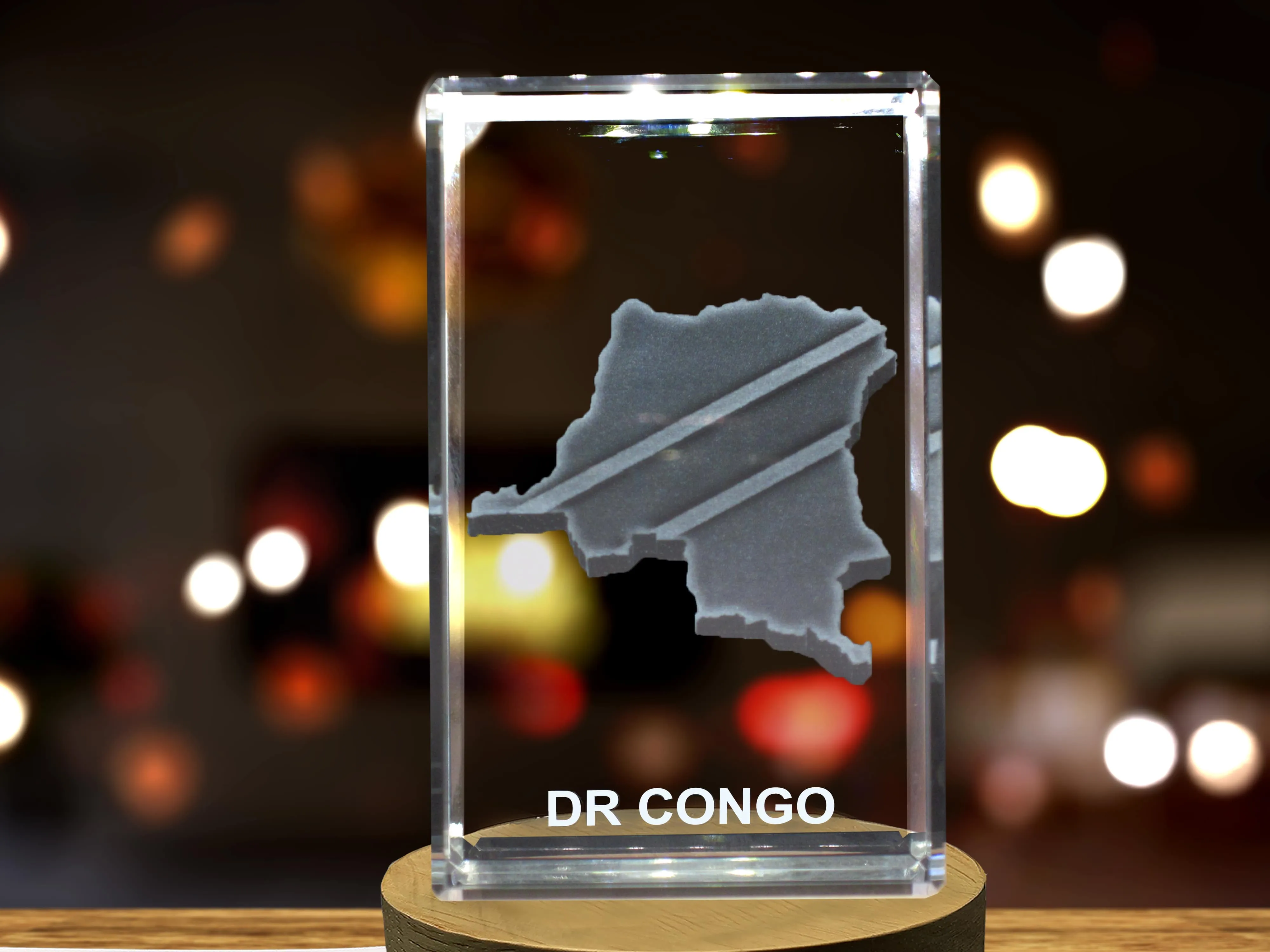 DR Congo 3D Engraved Crystal 3D Engraved Crystal Keepsake/Gift/Decor/Collectible/Souvenir