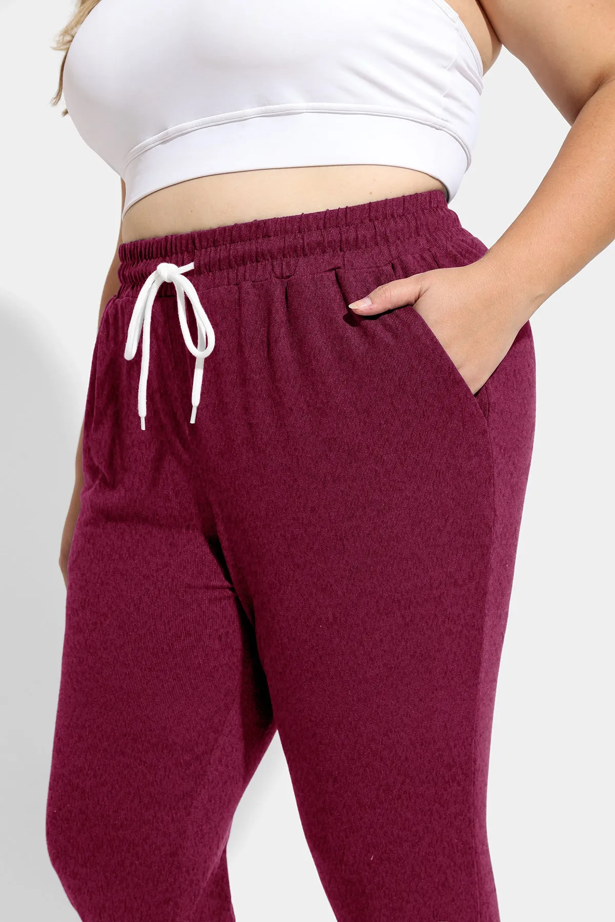 Drawstring Elastic Waist Pockets Sweatpants