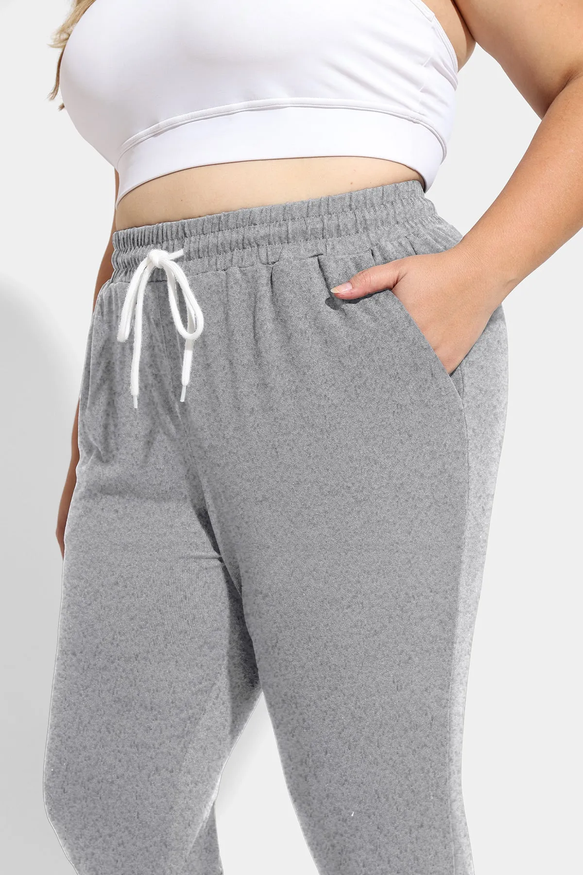 Drawstring Elastic Waist Pockets Sweatpants