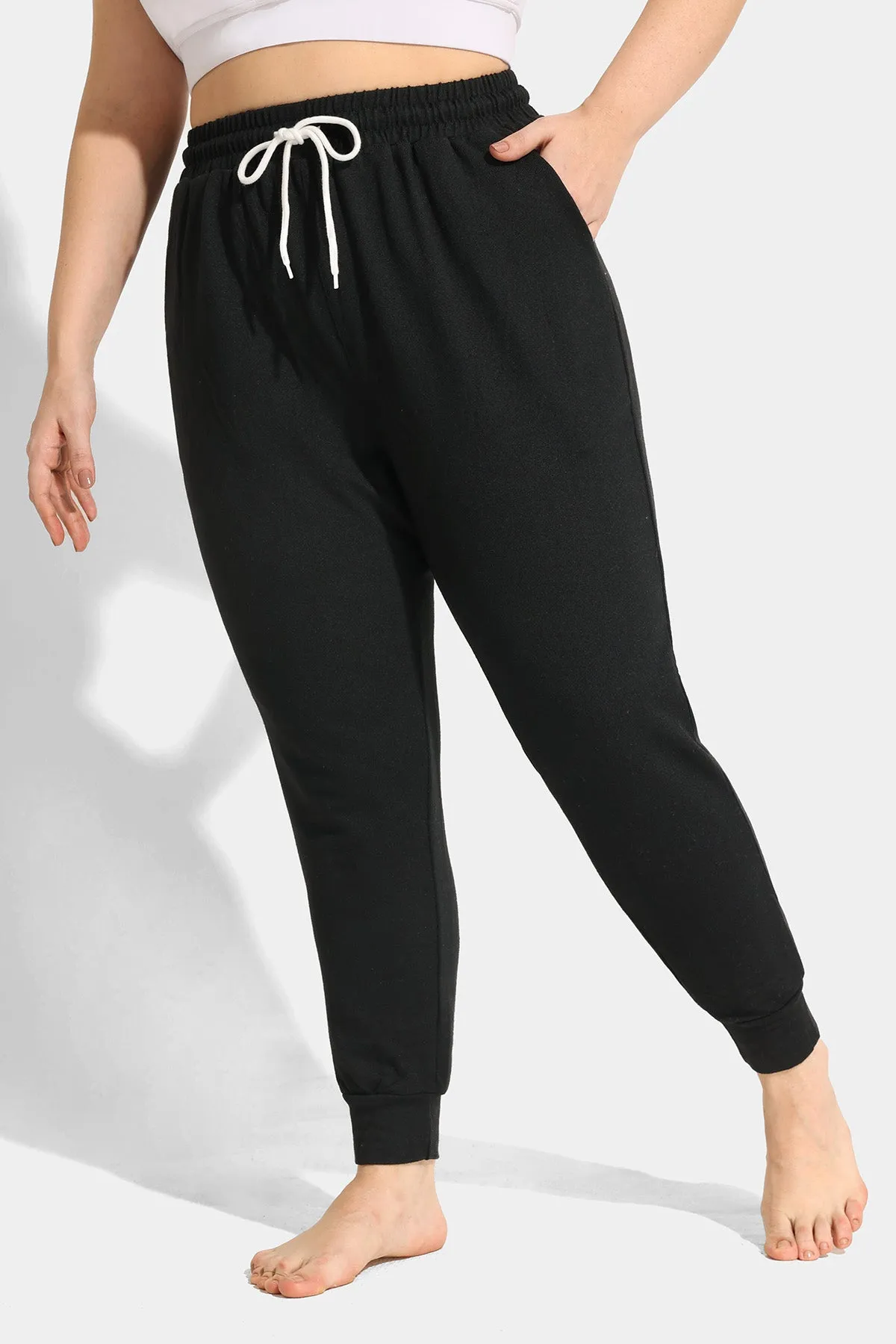 Drawstring Elastic Waist Pockets Sweatpants