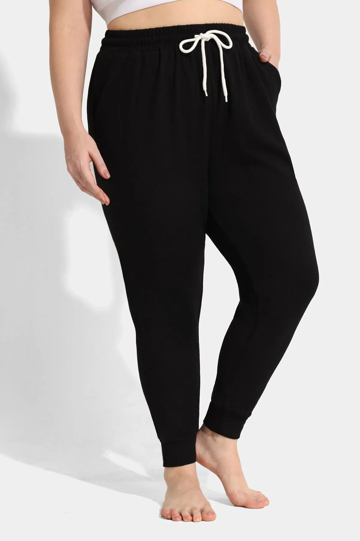 Drawstring Elastic Waist Pockets Sweatpants