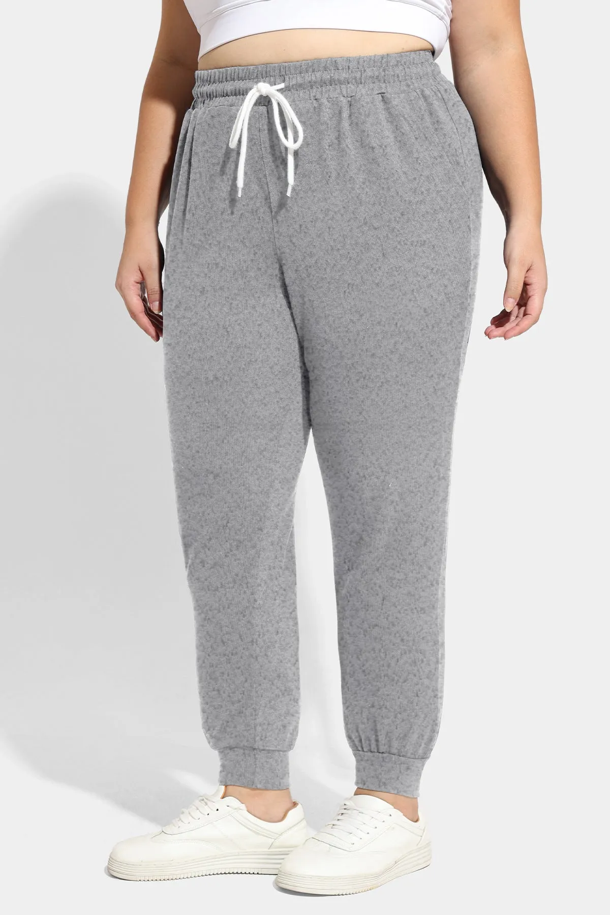 Drawstring Elastic Waist Pockets Sweatpants