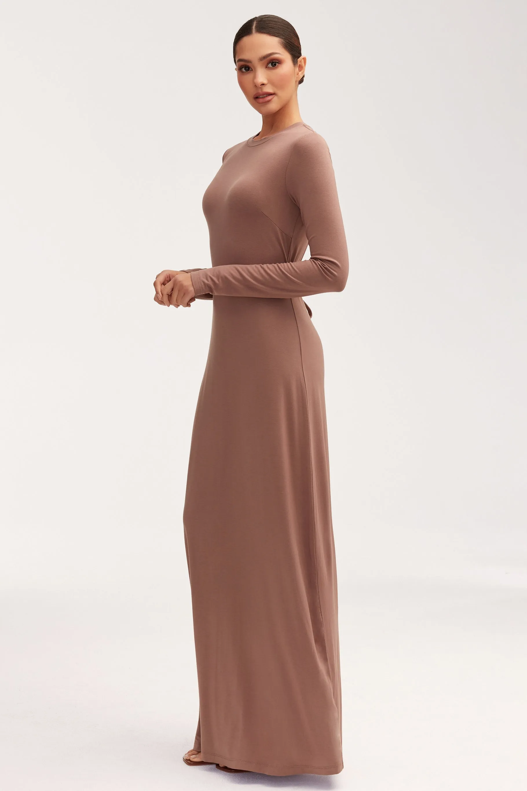 Essential Bamboo Jersey Maxi Dress - Deep Taupe