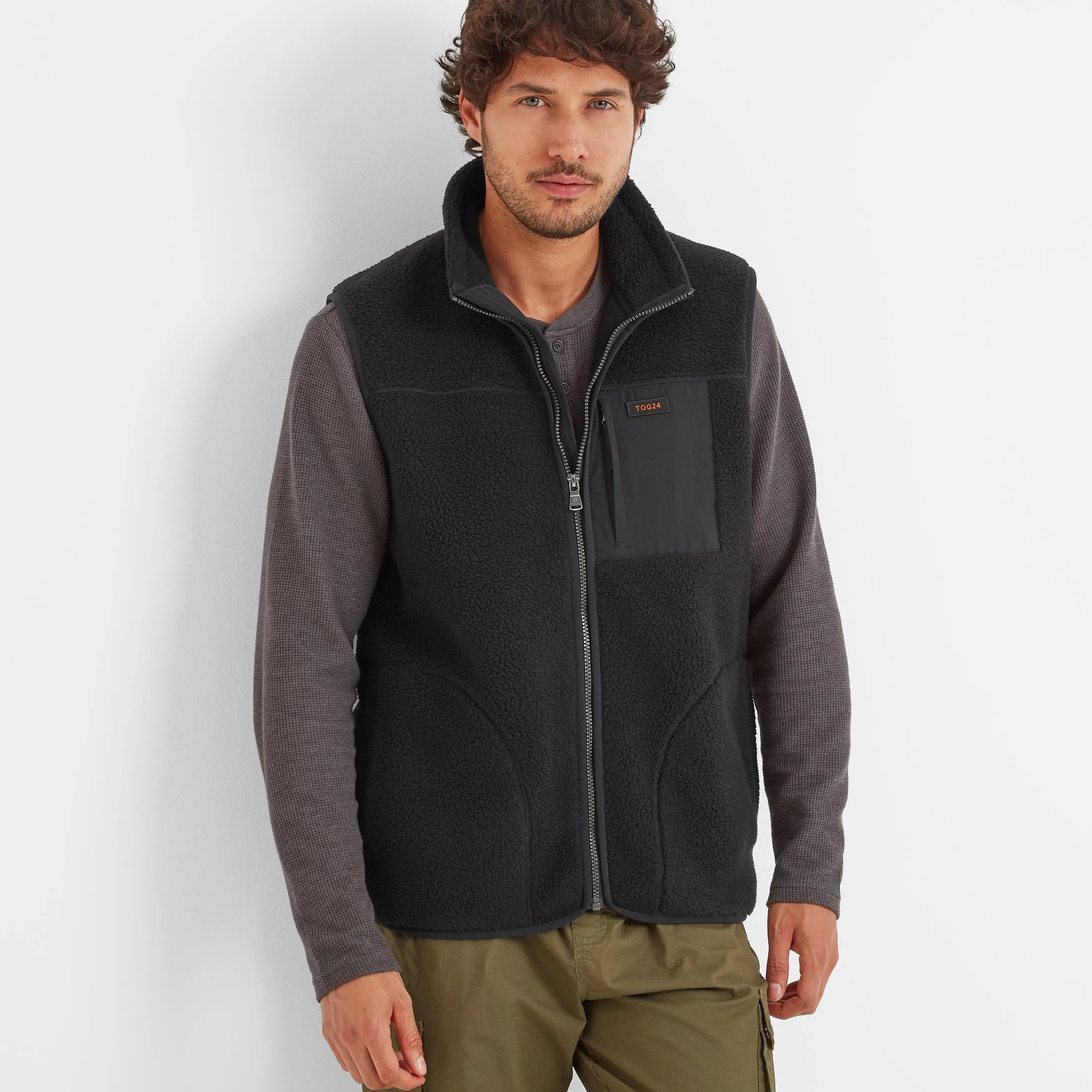 Evan Mens Sherpa Gilet - Black