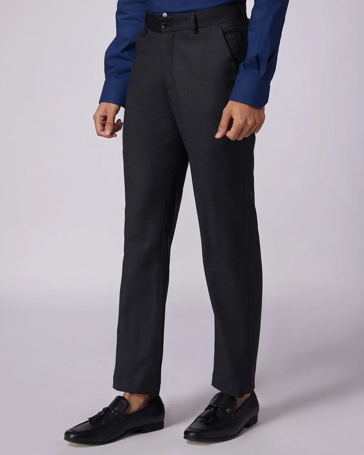 Exquisite Blended Wool Dress Pants - Dark Grey