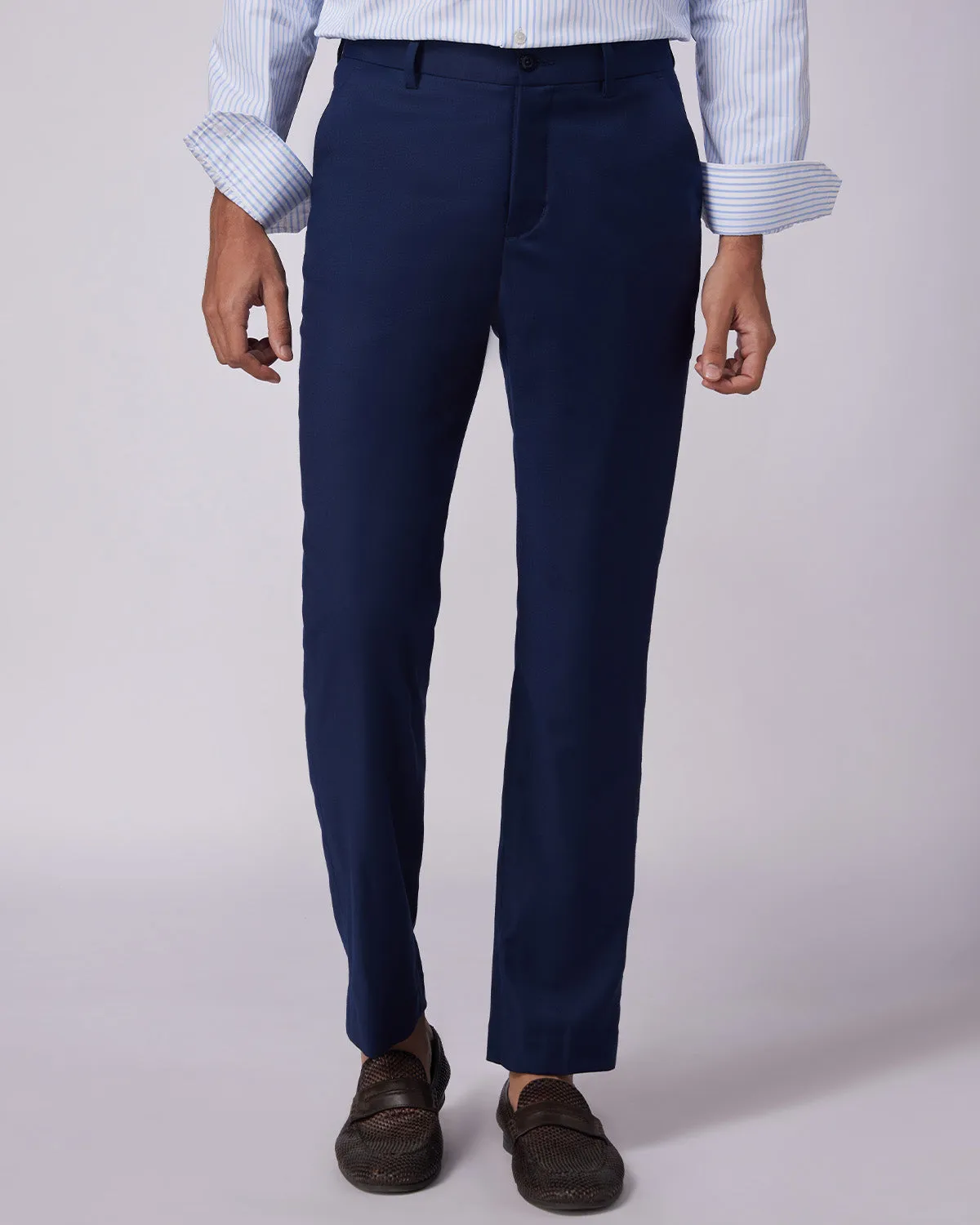 Exquisite Blended Wool Dress Pants - Navy