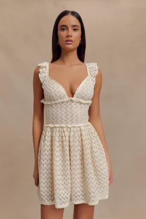 Ezra Lace Mini Dress - Ivory