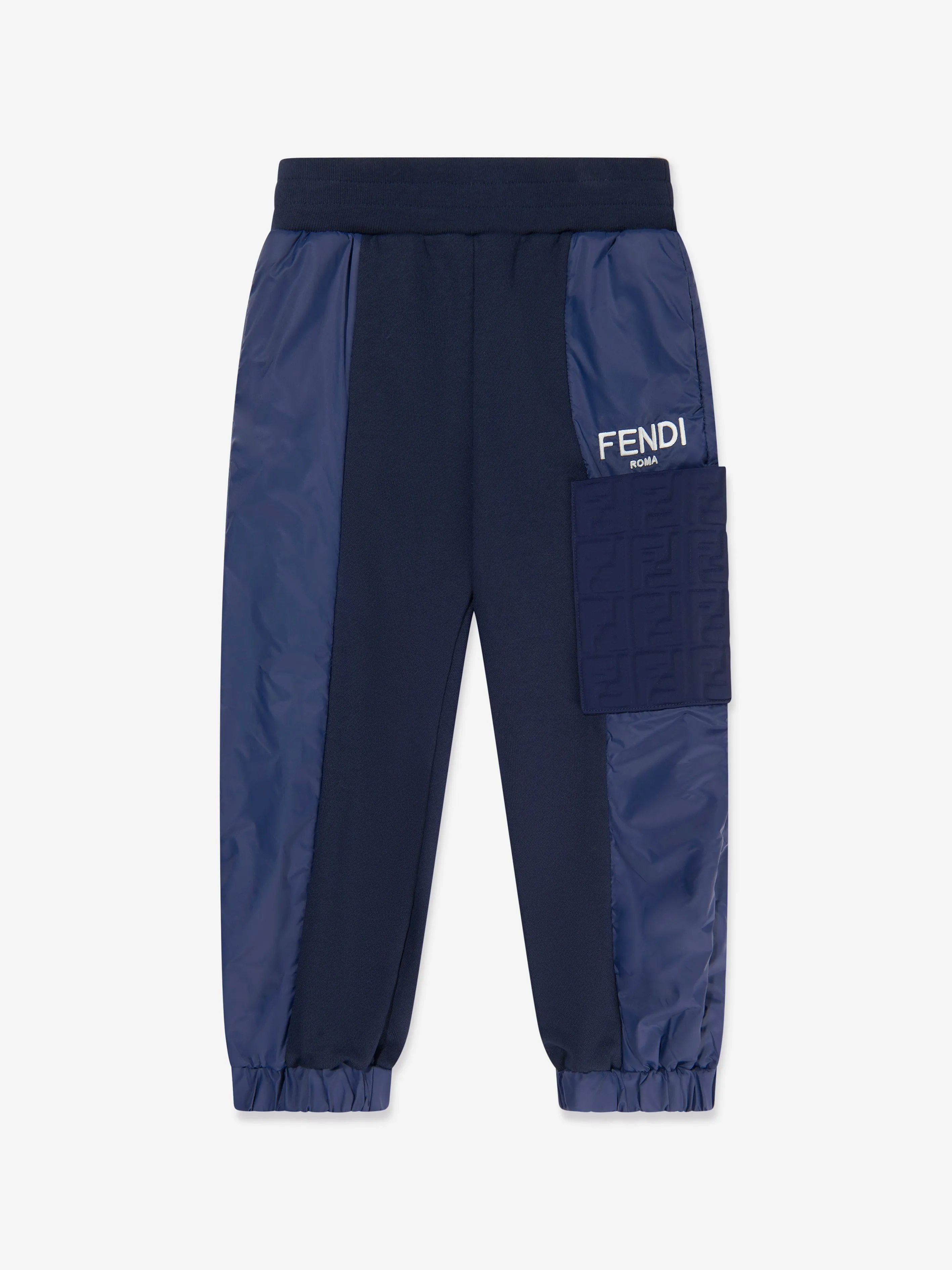 Fendi Boys Logo Sweatpants in Navy