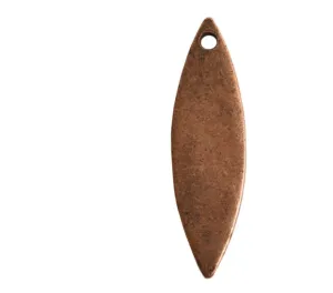 Flat Tag Grande Navette Single Hole Antique Copper 30.5mm- Nunn Design