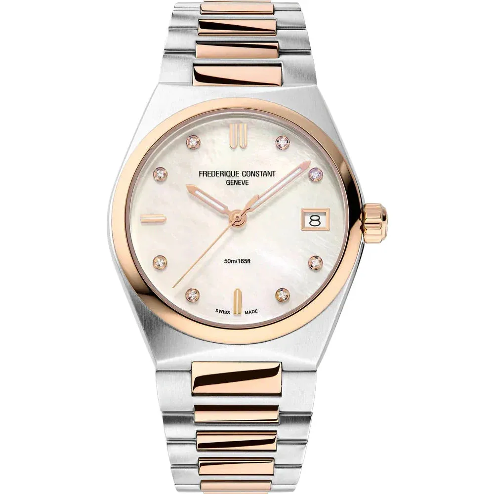 Frederique Constant Ladies Fc Highlife Quartz Two-Tone Watch FC-240MPWD2NH2B