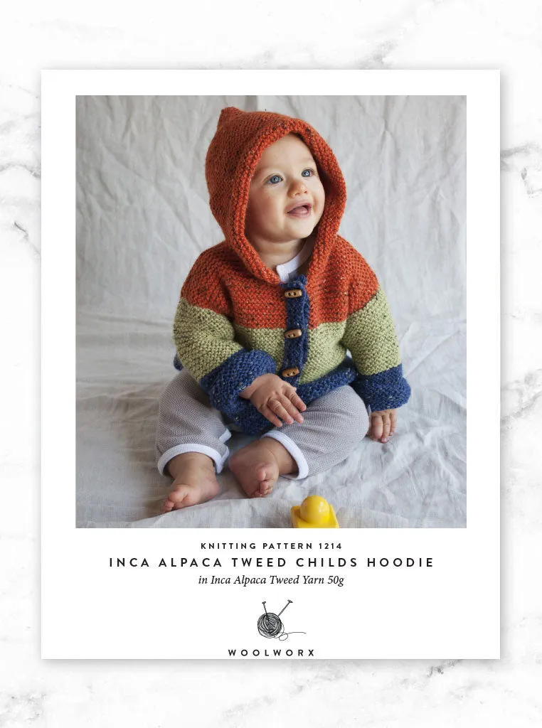 Free Knitting pattern download Inca tweed Childs Hoodie