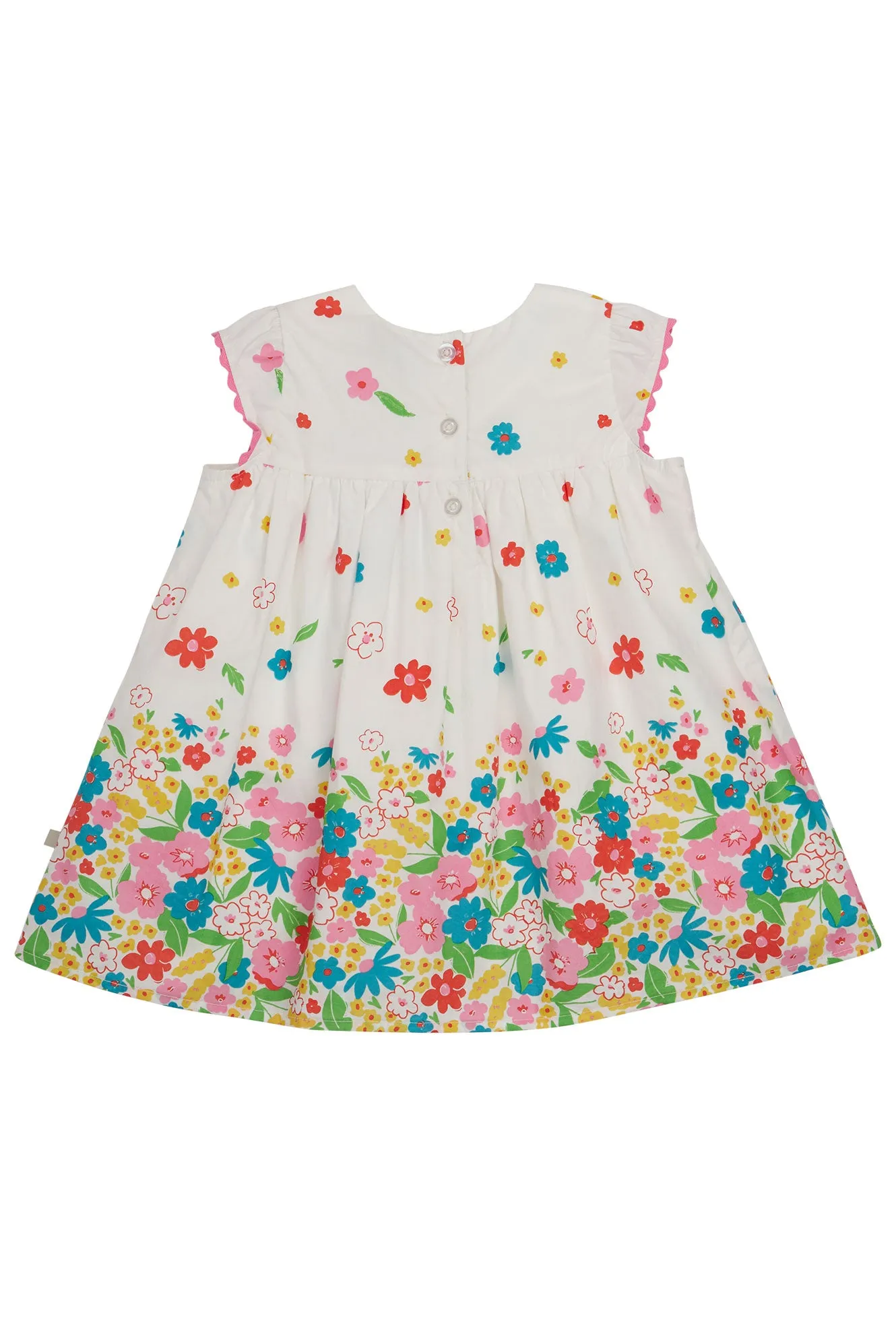 Frugi Elowen Dress Soft White Flowers