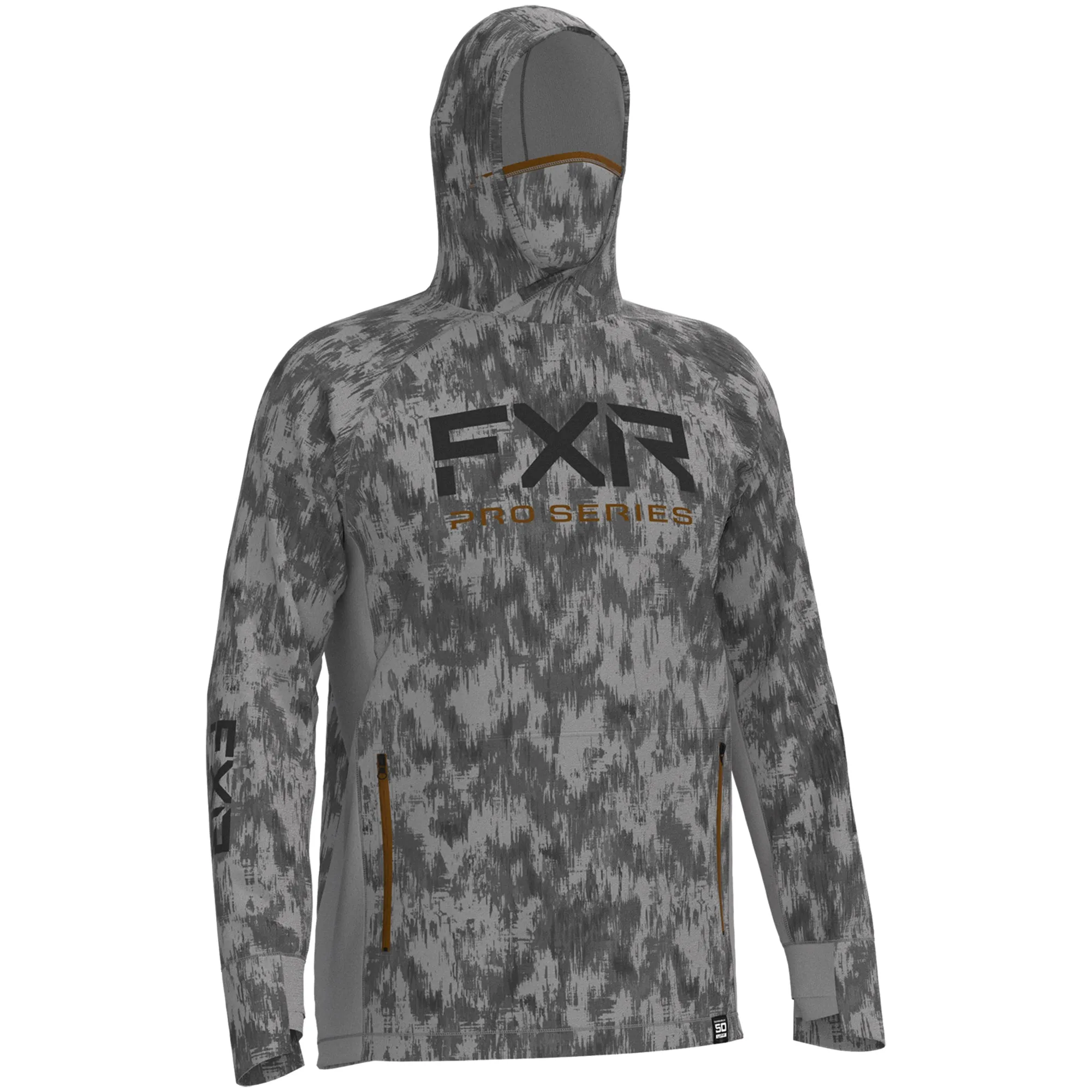 FXR Mens Tournament Pro Hybrid UPF Hoodie Grey Fiber/Copper