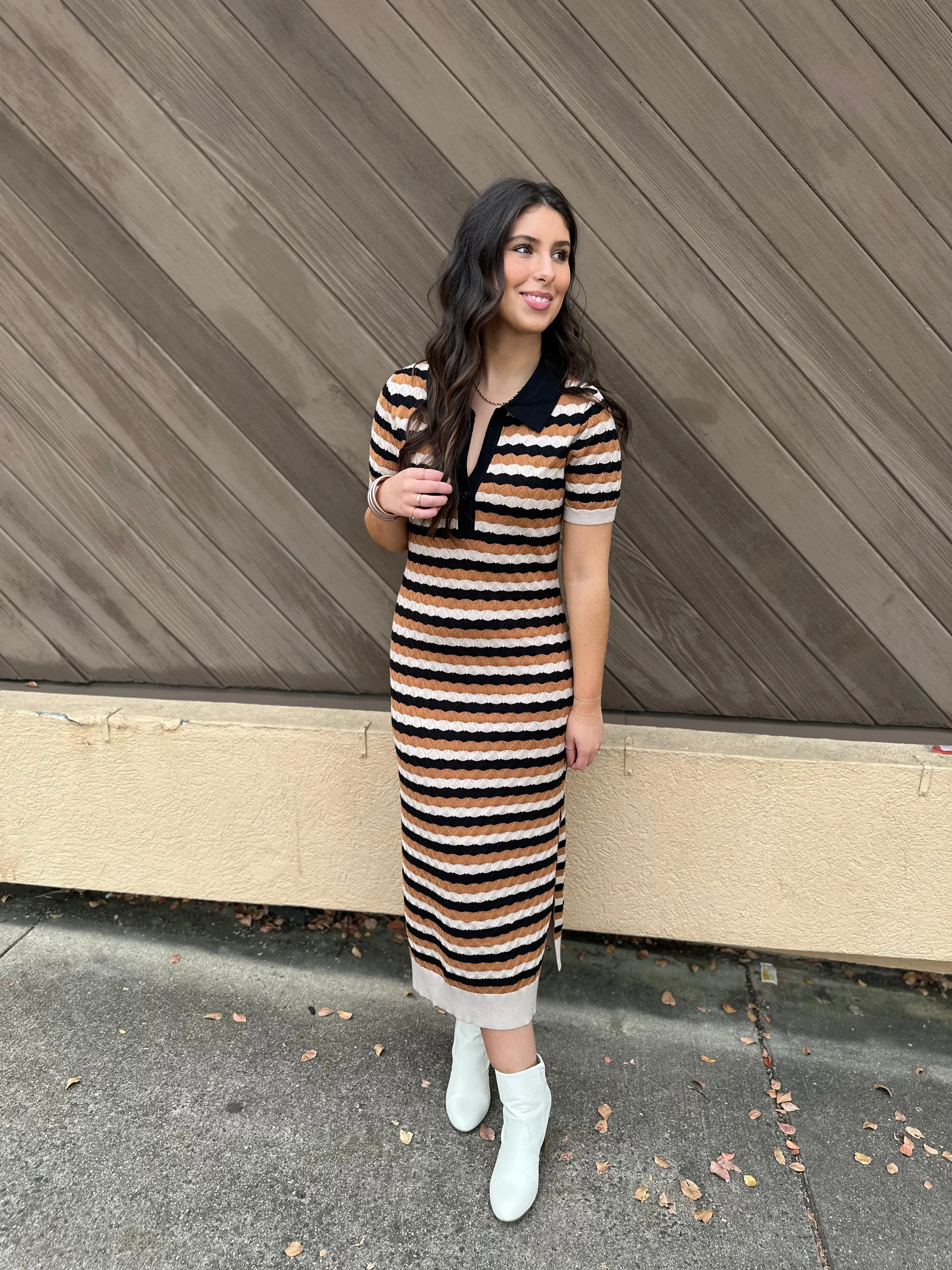 Golden Grove Midi Dress