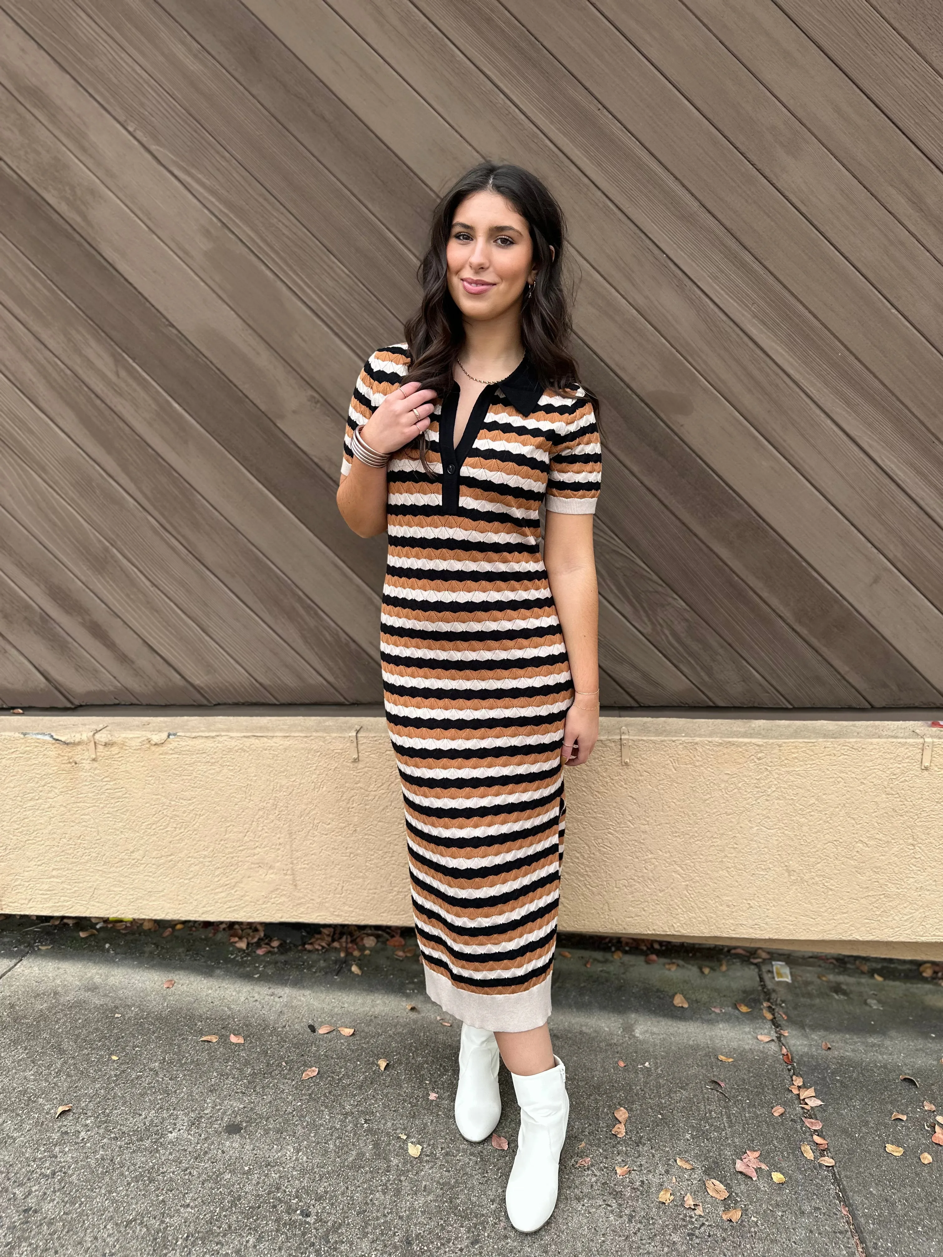 Golden Grove Midi Dress