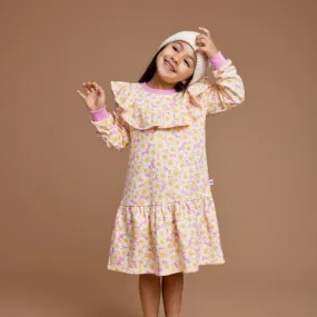 Goldie   Ace - Daisy Meadow Frill Yolk Dress - Fairy Floss Golden