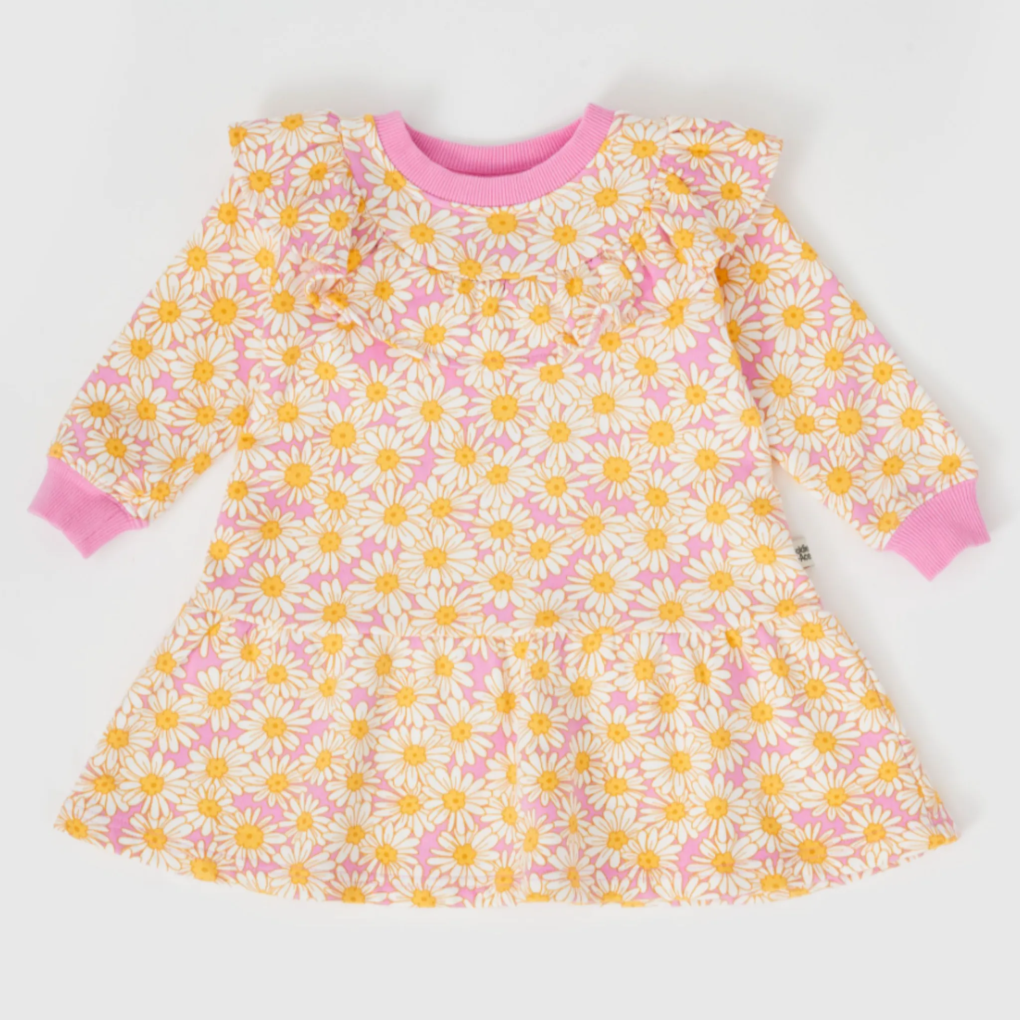 Goldie   Ace - Daisy Meadow Frill Yolk Dress - Fairy Floss Golden