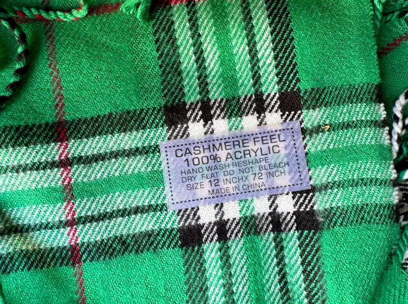 Green Cashmere Plaid Scarf Wholesale