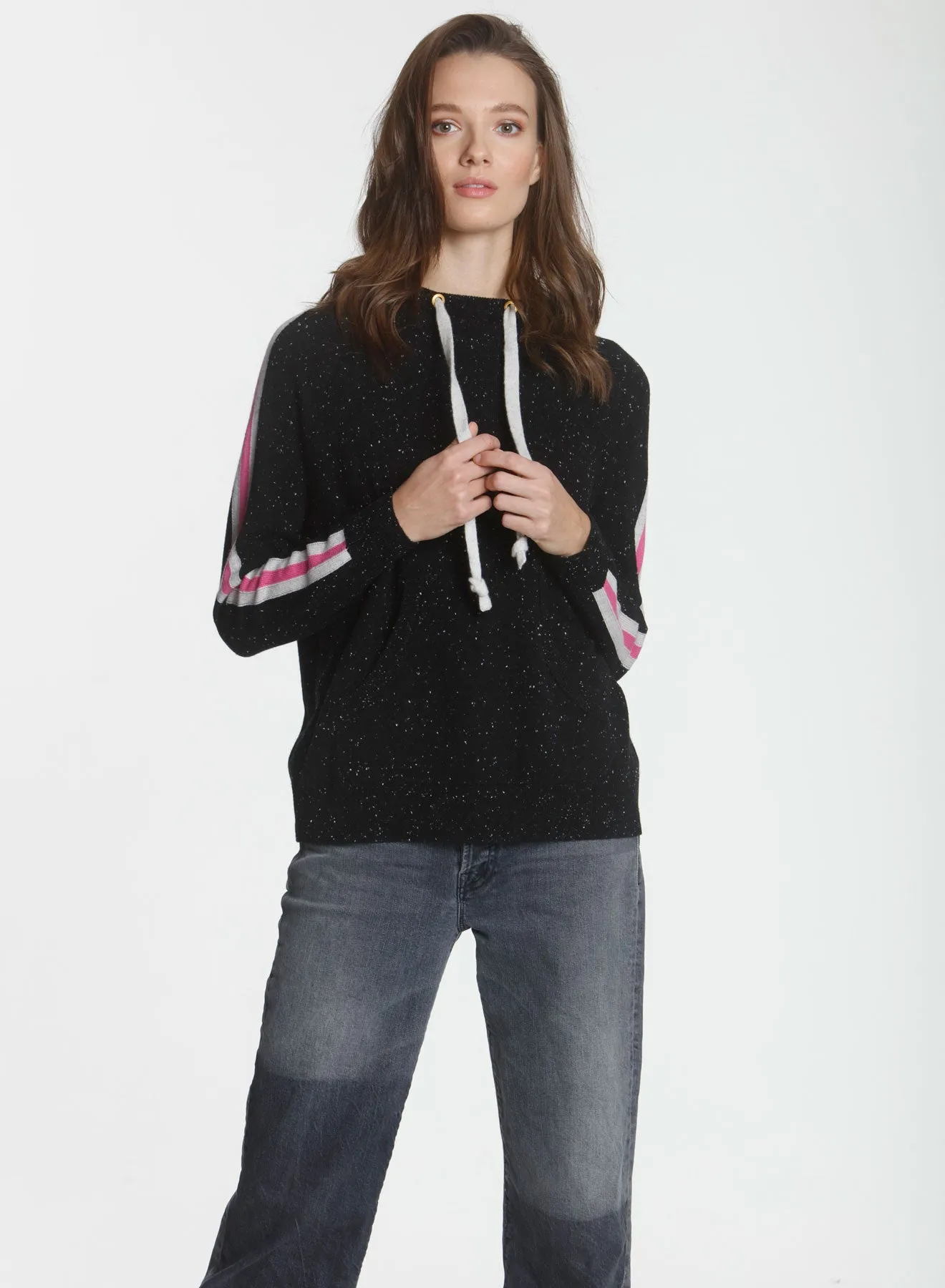 Hannah Hoodie - Black/pink