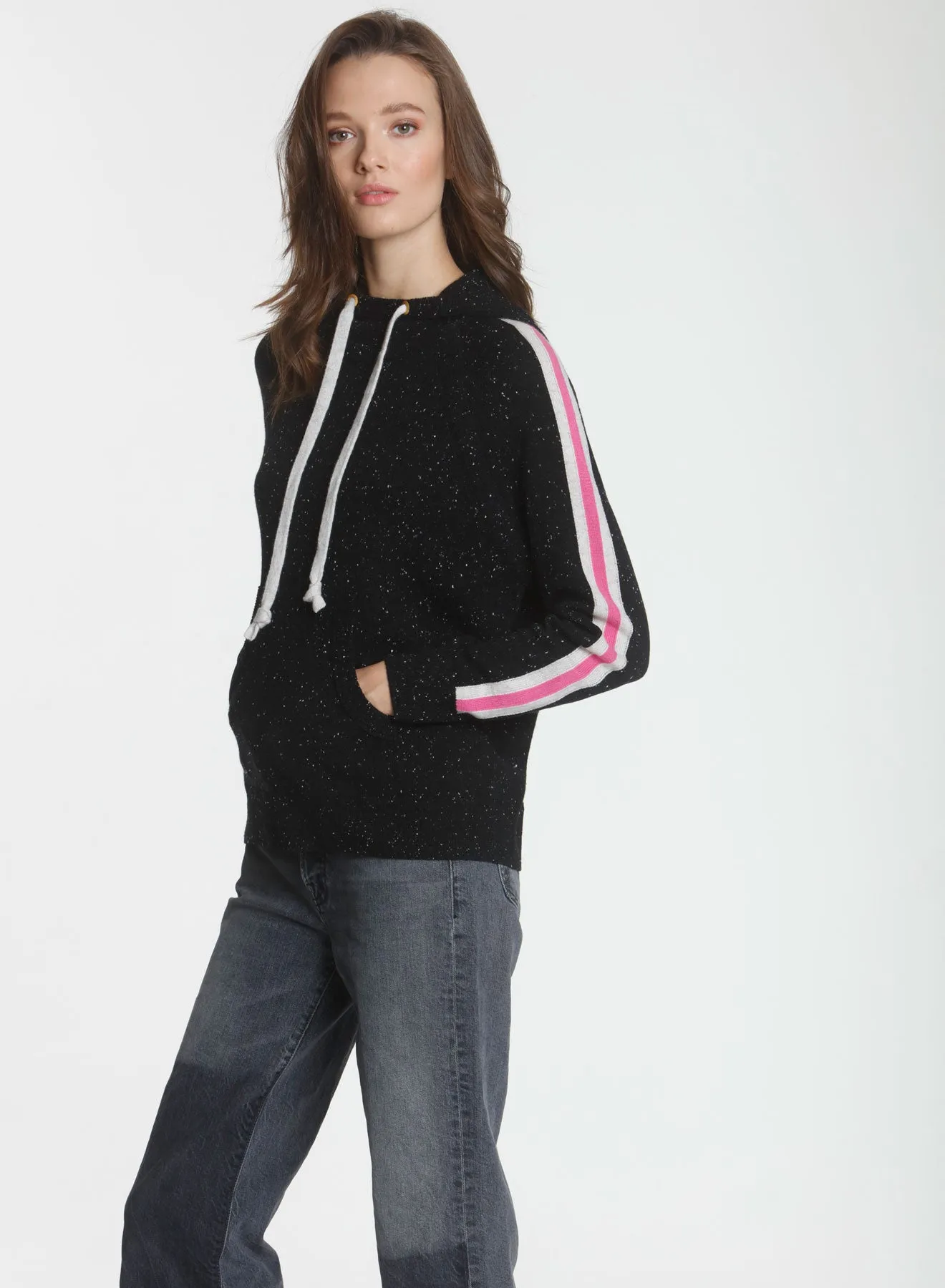 Hannah Hoodie - Black/pink