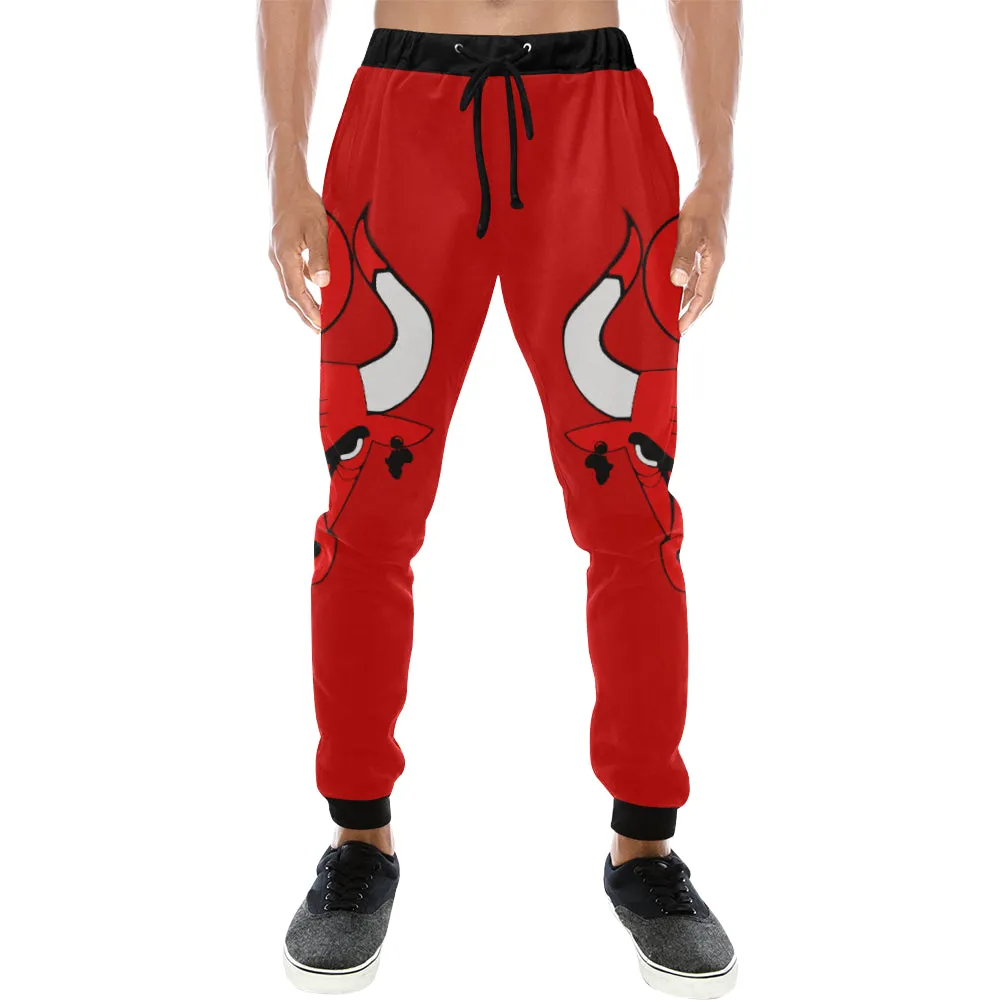 HATHOR BULLS RED Men's All Over Print Sweatpants