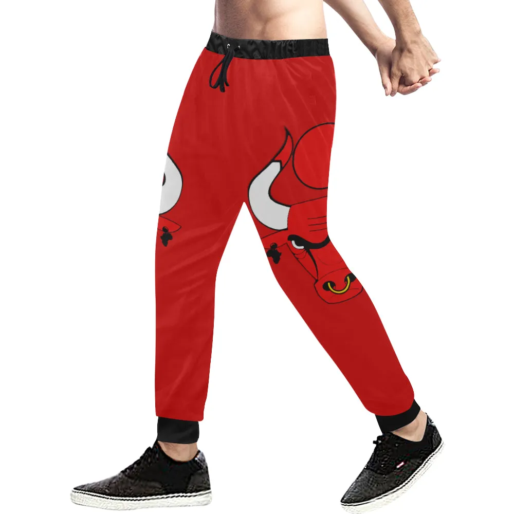 HATHOR BULLS RED Men's All Over Print Sweatpants