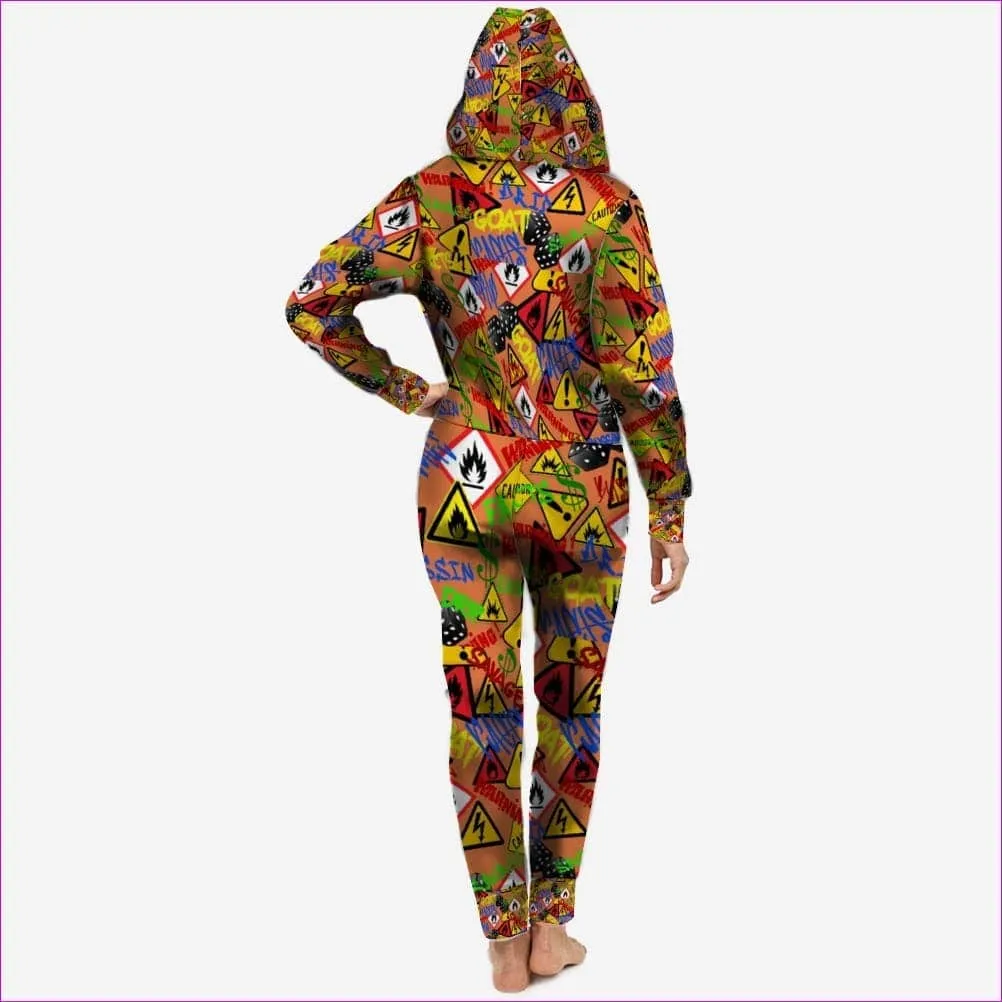 Hazard One Piece Hoodie Zipper Jumpsuit