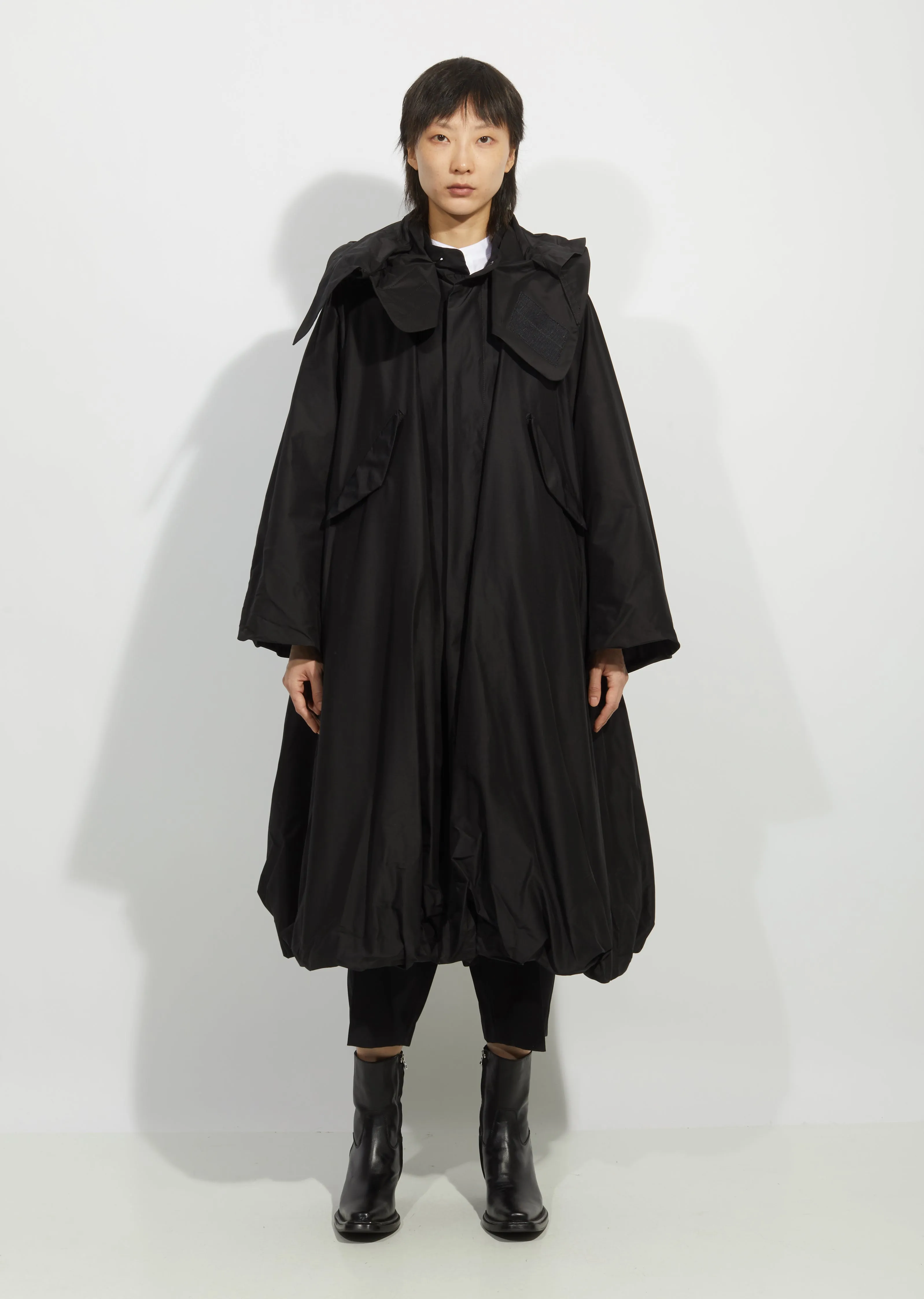 Hooded Parka Silk Coat